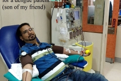 Donated platelets for a dengue patient