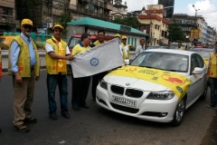 Flagging-off Pulse Polio Car Rally