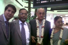 With Rotary International President Kalyan Banerjee at Kolkata Airport on 14 July 2011